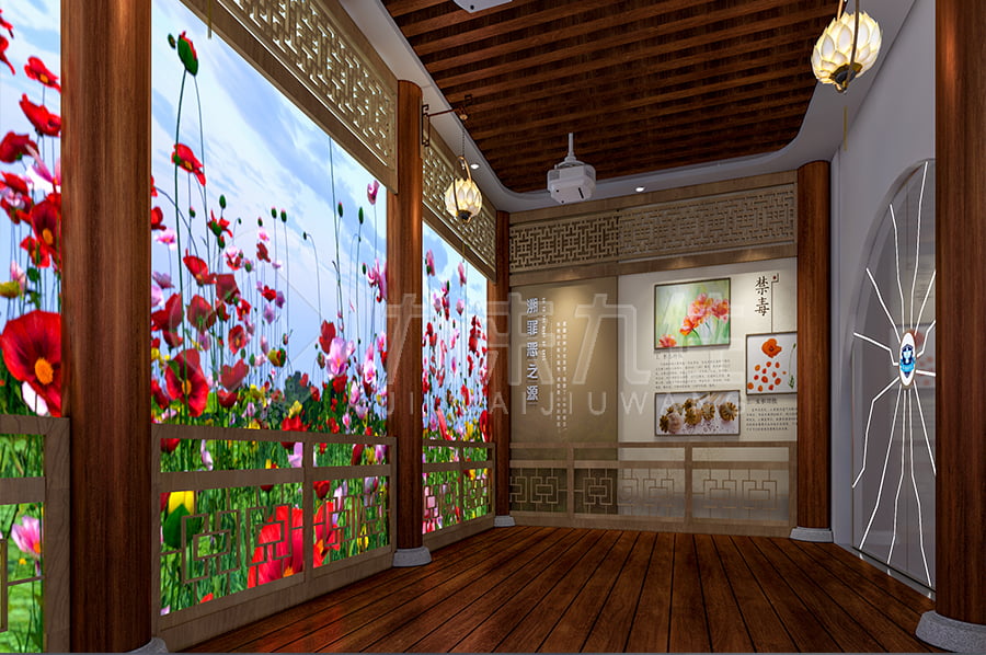禁毒示范展館，高科技禁毒防艾展廳，展廳設(shè)計(jì)平面圖