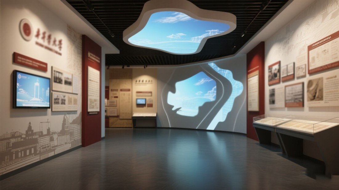 校史館展板，學校展廳